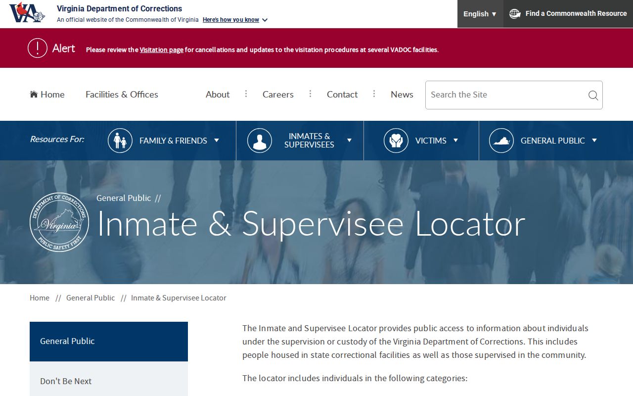 VADOC locator for Orange County release records